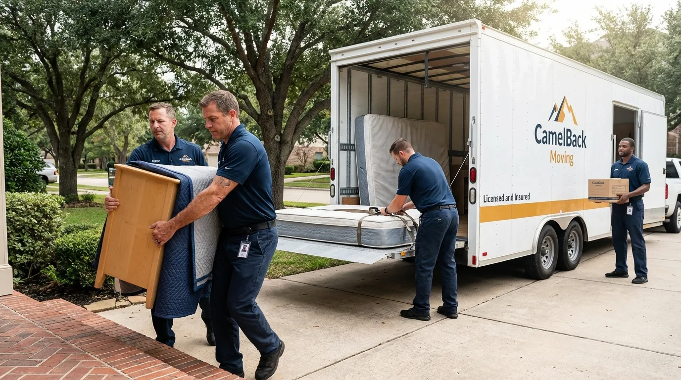 Crew loading residential truck for cross-state move from Floral City, FL