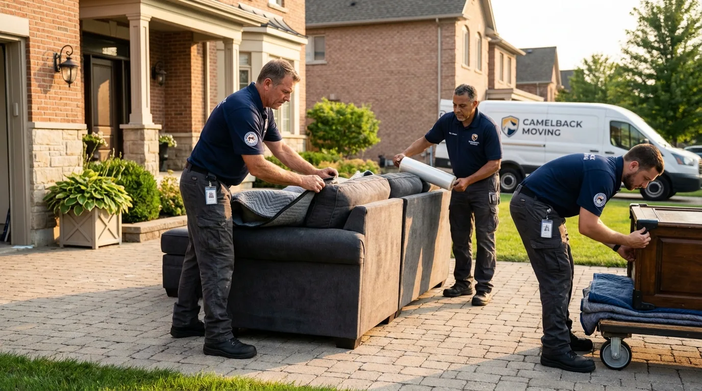 Large estate moving crew wrapping furniture in Floral City, FL