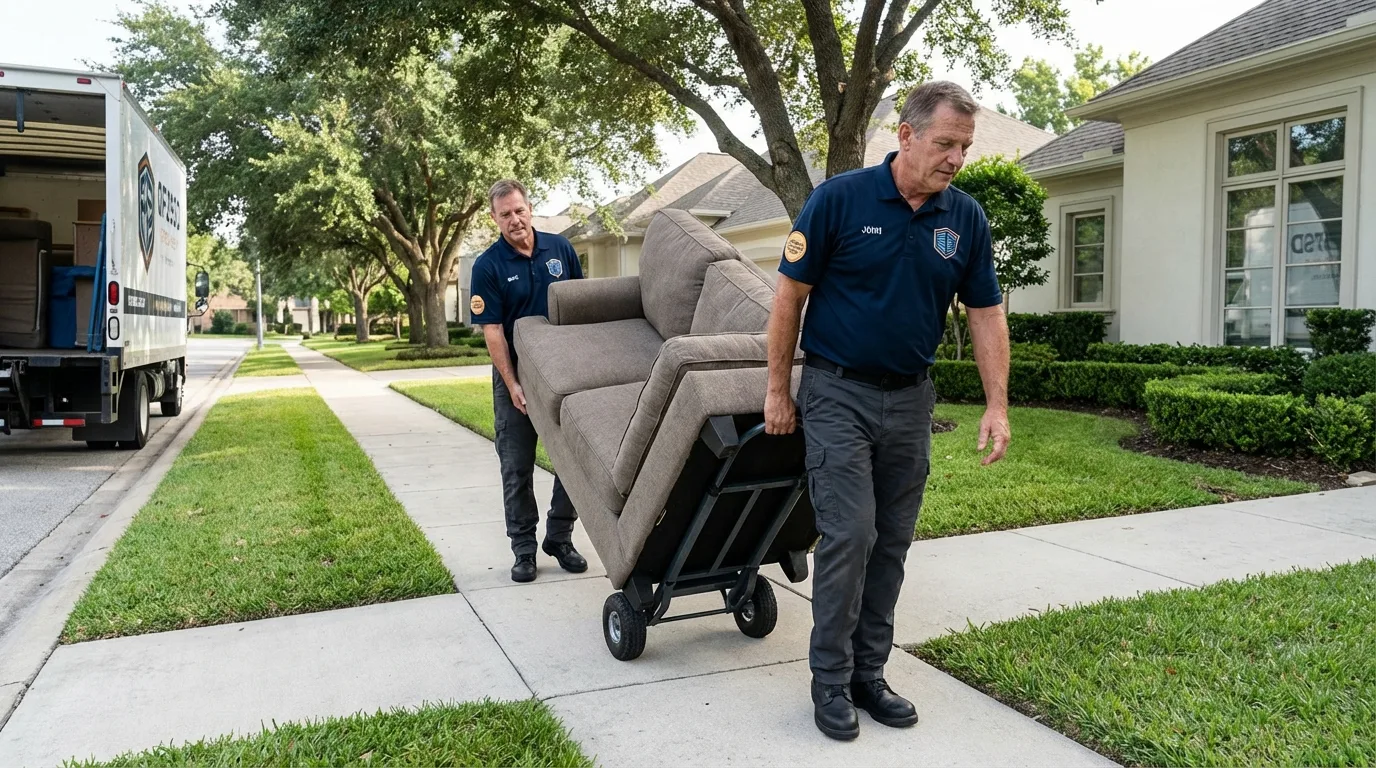 Local residential moving crew loading furniture in Floral City, FL