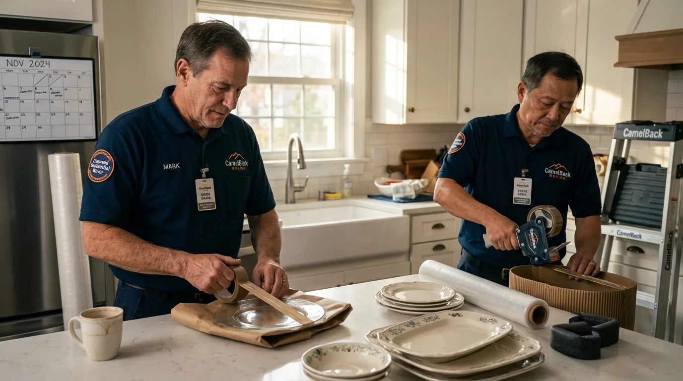 Professional crew packing kitchen dishware in Floral City, FL