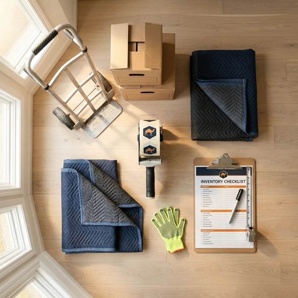 Professional moving supplies and packing materials layout for Floral City residential relocations